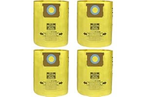 JUSIWOW 4 Pack Fit for Shop Vac Bags 10-14 Gallon- Type F 90662, Type I 90672, VF2005 -High Efficiency Disposable Fine Dust Collection Vacuum Filter Bags, Double Layer Reinforced