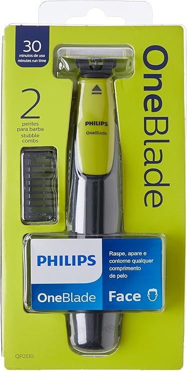 Aparador de Pêlos, Philips, OneBlade QP2510/10, Cinza/Verde : Amazon.com.br: Beleza