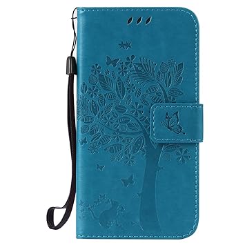 Nancen Compatible with Handyhülle Galaxy S5 / SM-G900F Flip Schutzhülle Zubehör Lederhülle mit Silikon Back Cover PU Leder Ha
