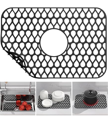 Toovem Kitchen Sink Mats, 26x 14 Sink Protectors For Kitchen