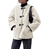 Cicy Bell Womens Faux Fur Jacket Fuzzy Coat Long Sleeve Button Front Warm Winter Outerwear with Pockets