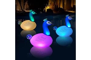 Goallim Solar Floating Pool Lights, Inflatable Peacock Solar Pool Lights that Float, Waterproof Swimming Pool Lights Floating, Solar Peacock Floating Pool Light Auto Glow in the Dark Pool Lights -1PCS