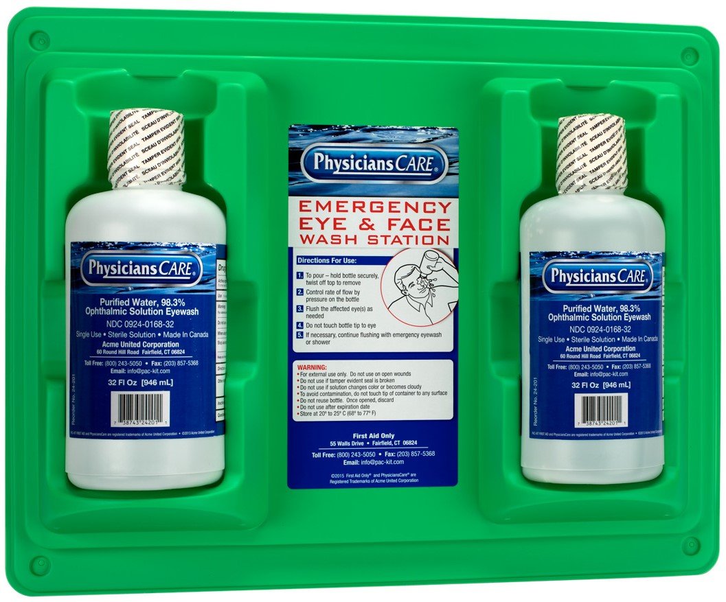 Spill Magic PhysiciansCare 32 oz. Double Bottle Eyewash Station (24-300), Green: Science Lab Eye Wash Units: Industrial & Scientific