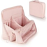Abiudeng Standing Makeup Bag Stand up Make up Bag Travel Toiletry Bag with Multiple Compartments Large Capacity for Women Business Trips Fitness and Daily Commutes (Pink)