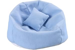 WALANT Doll Car Seat Compatible with Labubu, Handmade Bean Bag Chair for 15-17cm Doll, Anti-Slip Bottom, Cute Doll Accessories for Display, Fans&Collectors Gifts, Durable Corduroy Fabric (Sky Blue)