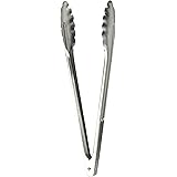 Winco Stainless Steel, Coiled Spring Utility Tong Heavyweight, 12-Inch, Medium