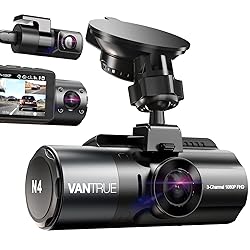 Vantrue N4 3 Channel Dash Cam, 4K+1080P Front and