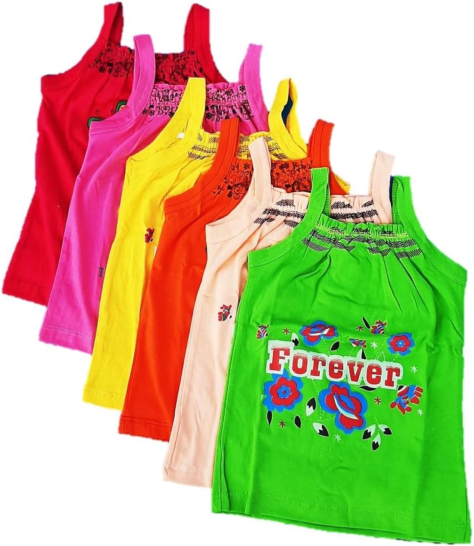 SUNUOGirl Cotton Printed Jhabla Frock (Pack of 6)