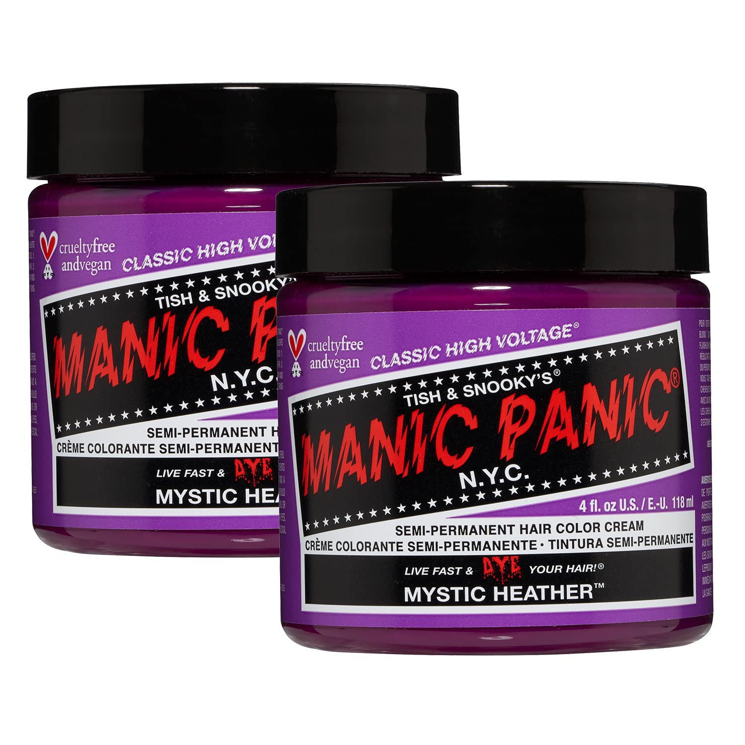 Manic Panic High Voltage® Classic Cream Formula Colour Hair Dye 118ml (Mystic Heather™) - 2 PACK
