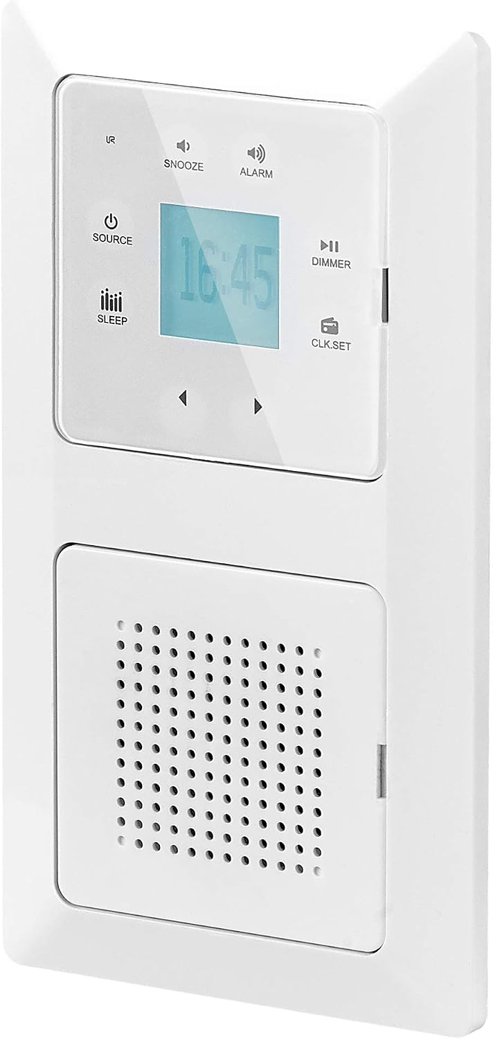 Unitec 30747 flush-mounted radio with touch function and Bluetooth, white, vertical and horizontal mounting