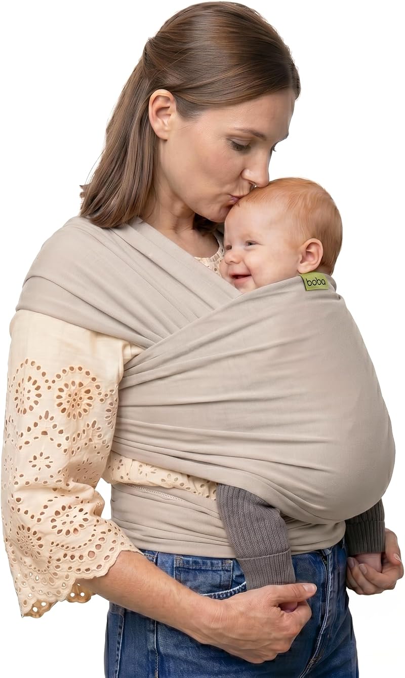 Boba Baby Wrap Carrier Original Beige 7–35 lbs Hands-Free Ergonomic