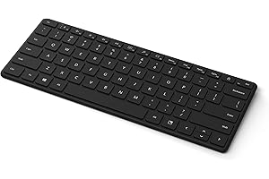 Microsoft Designer Compact Keyboard: Comfortable, Slim portable, Microsoft Wireless Keyboard with Bluetooth - Matte Black (En