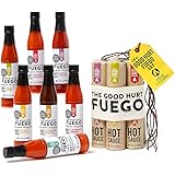 Thoughtfully Gifts, The Good Hurt Fuego: A Hot Sauce Gift Set for Hot Sauce Lover’s, Sampler Pack of 7 Different Hot Sauces I