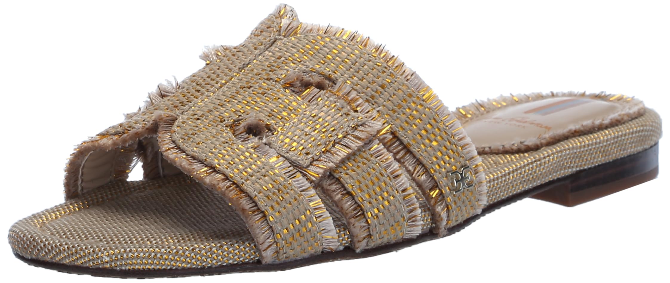Sam Edelman Bay Flat Sandal Gold Quartz Fray 10 Medium