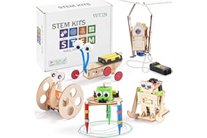 YUTIN STEM Kits for Kids Ages 5-7 8-10, Wood Robot Building Kits for Boys Art Crafts 6-8 8-12, 3D Wooden Puzzles Woodworking Model Kits, STEM Science Projects Toys for Boy 6 7 8 10 12 13