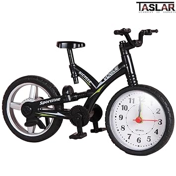 Taslar Mini Motorcycle/Bicycle Model Alarm Clock Desk & Shelf Modern Home Office Decoration Tabletop Display (Black)