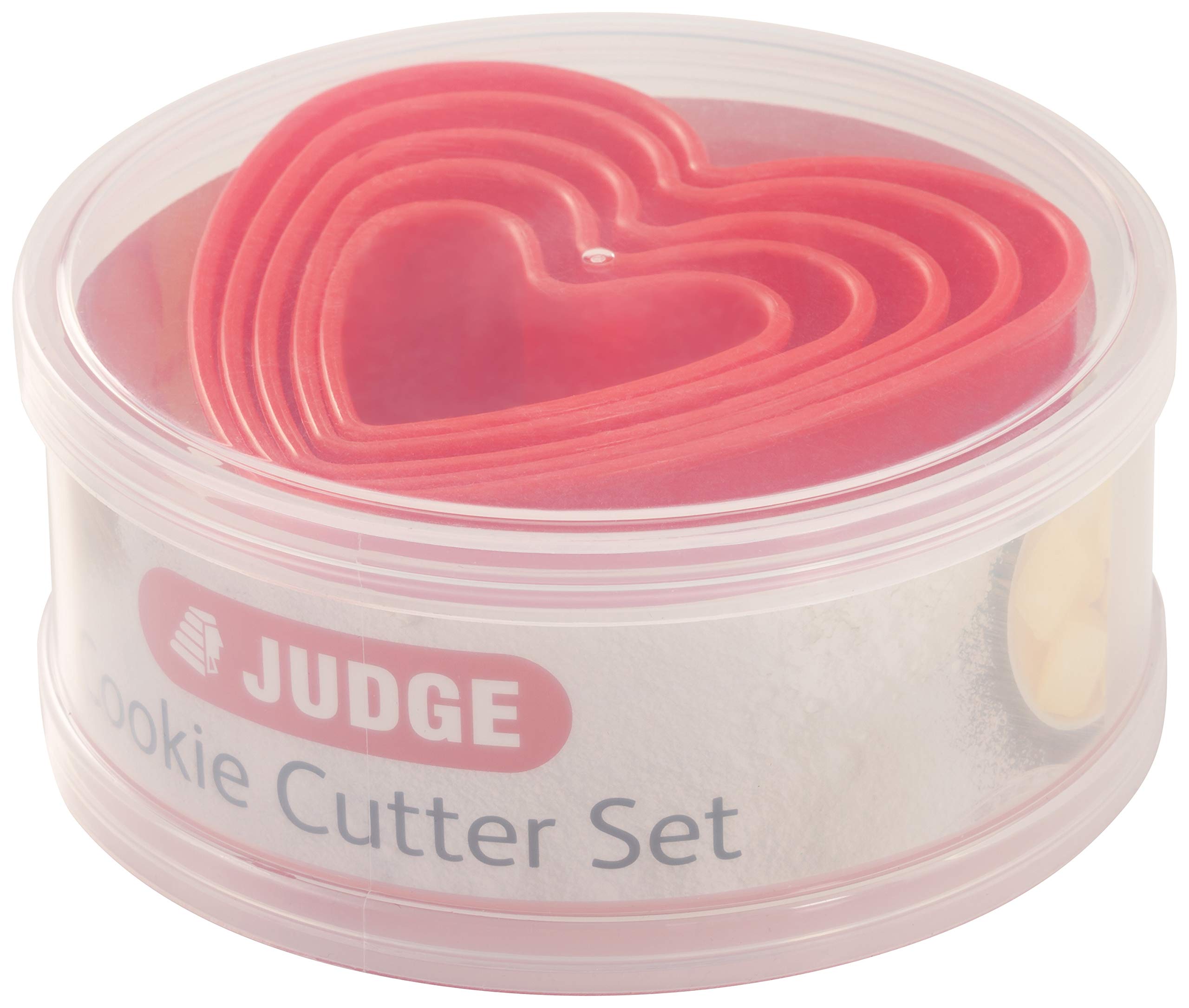 judge Kitchen 5 Piece Heart Cutters, Red