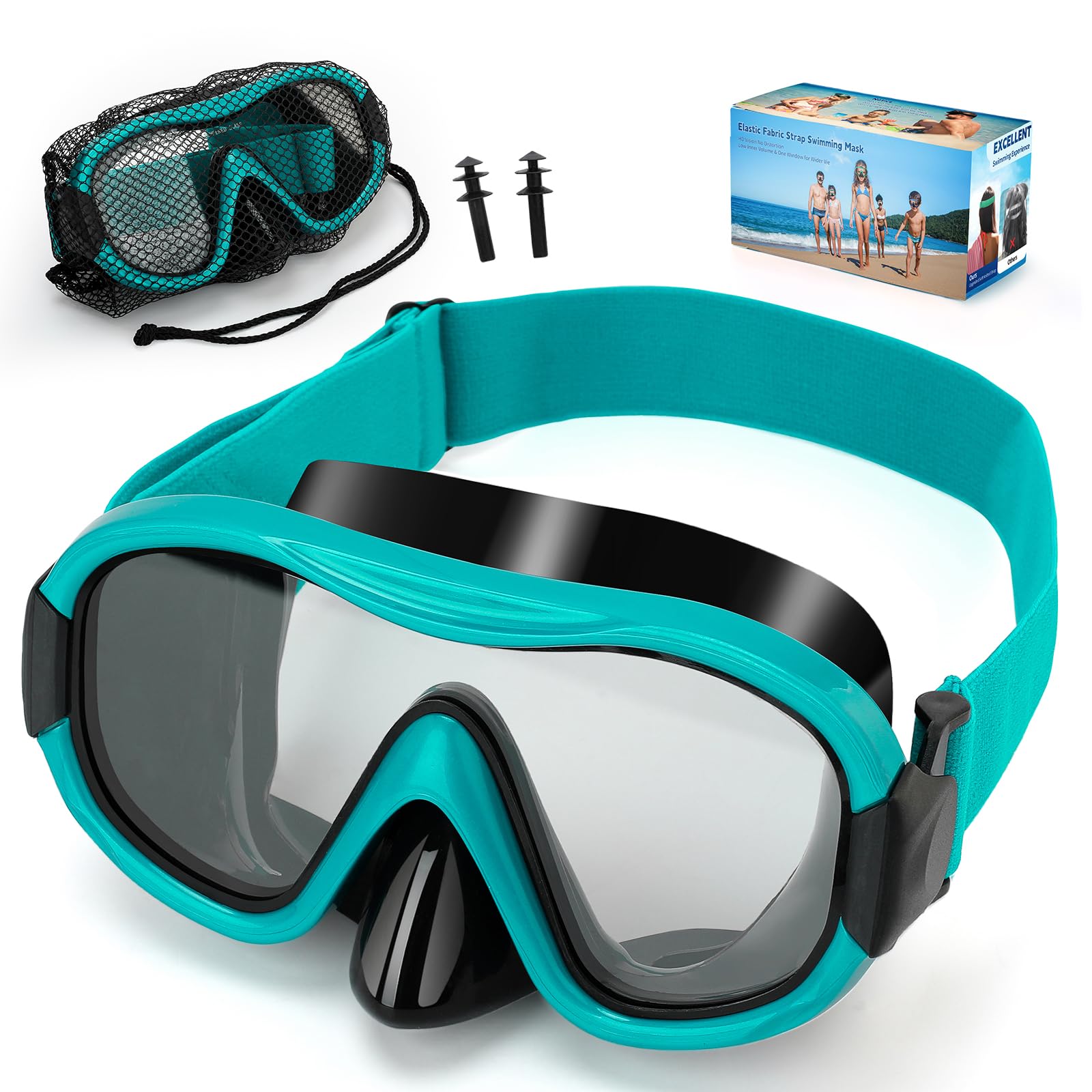 Photo 1 of Diving Mask , Professional Anti-Fog Snorkel Goggles, Anti-Leak Swim Mask with Soft Adjustable Strap & Mesh Bag, Earplug
