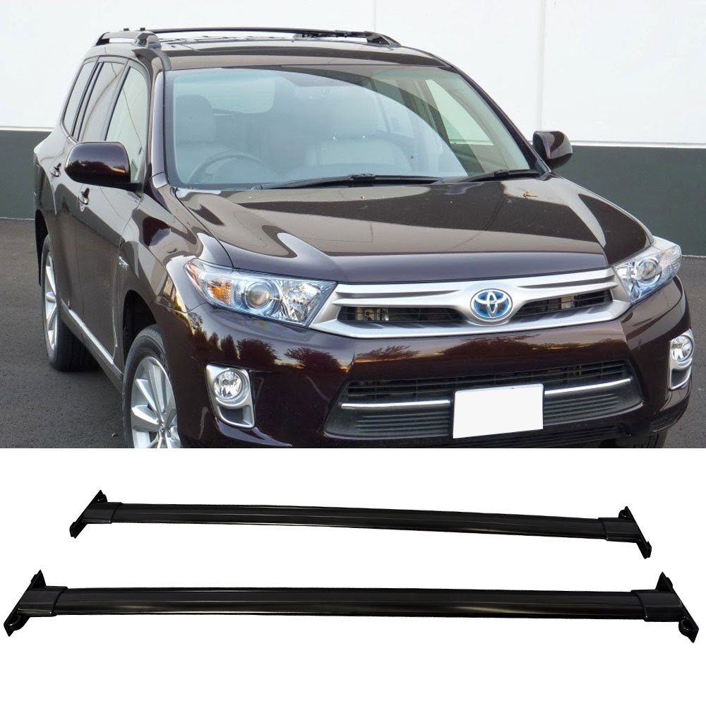 0812 TOYOTA HIGHLANDER CROSS BAR ROOF RACK BLACK Automotive
