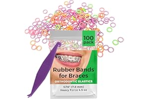 Prairie Horse Supply 5/16" Inch Orthodontic Elastic Rubber Bands, 100 Pack, Neon, Heavy Force 4.5 Oz, Small Rubberbands For M