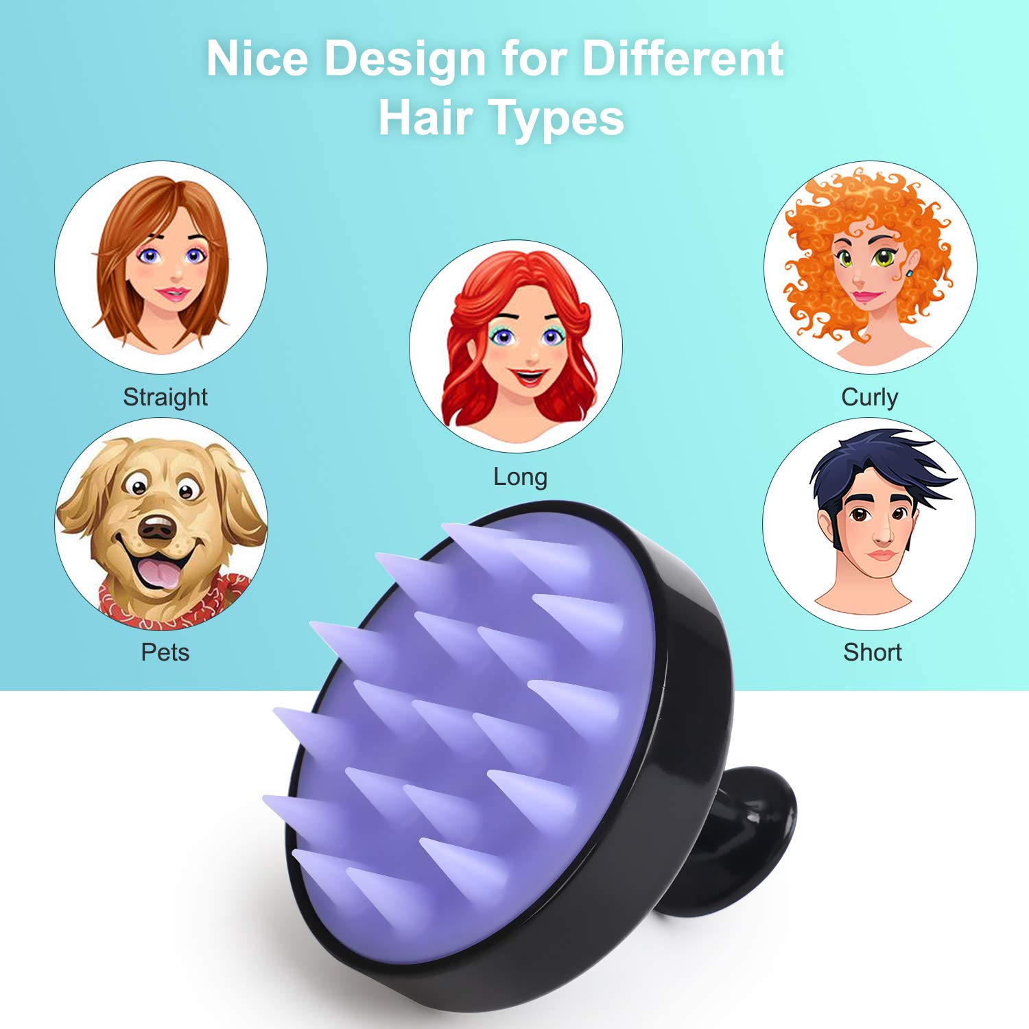 Hair Scalp Massager, Heeta Shampoo Brush with Soft Silicone Head Massager (Black) : Beauty