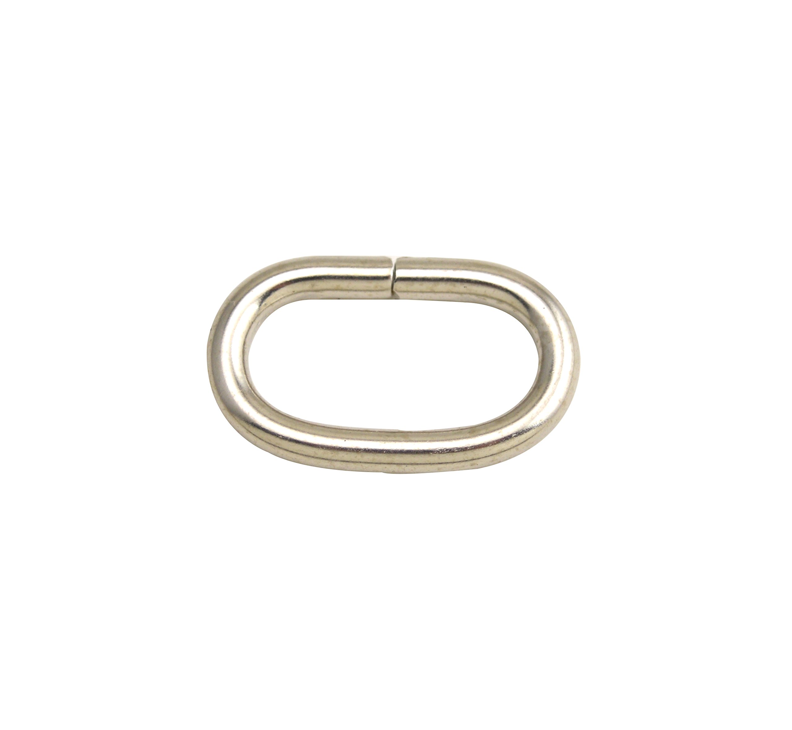 Wuuycoky Silvery 1" Inner Length Oval Shape Ring Strap Purse Bag Buckle Loop Ring Pack of 15