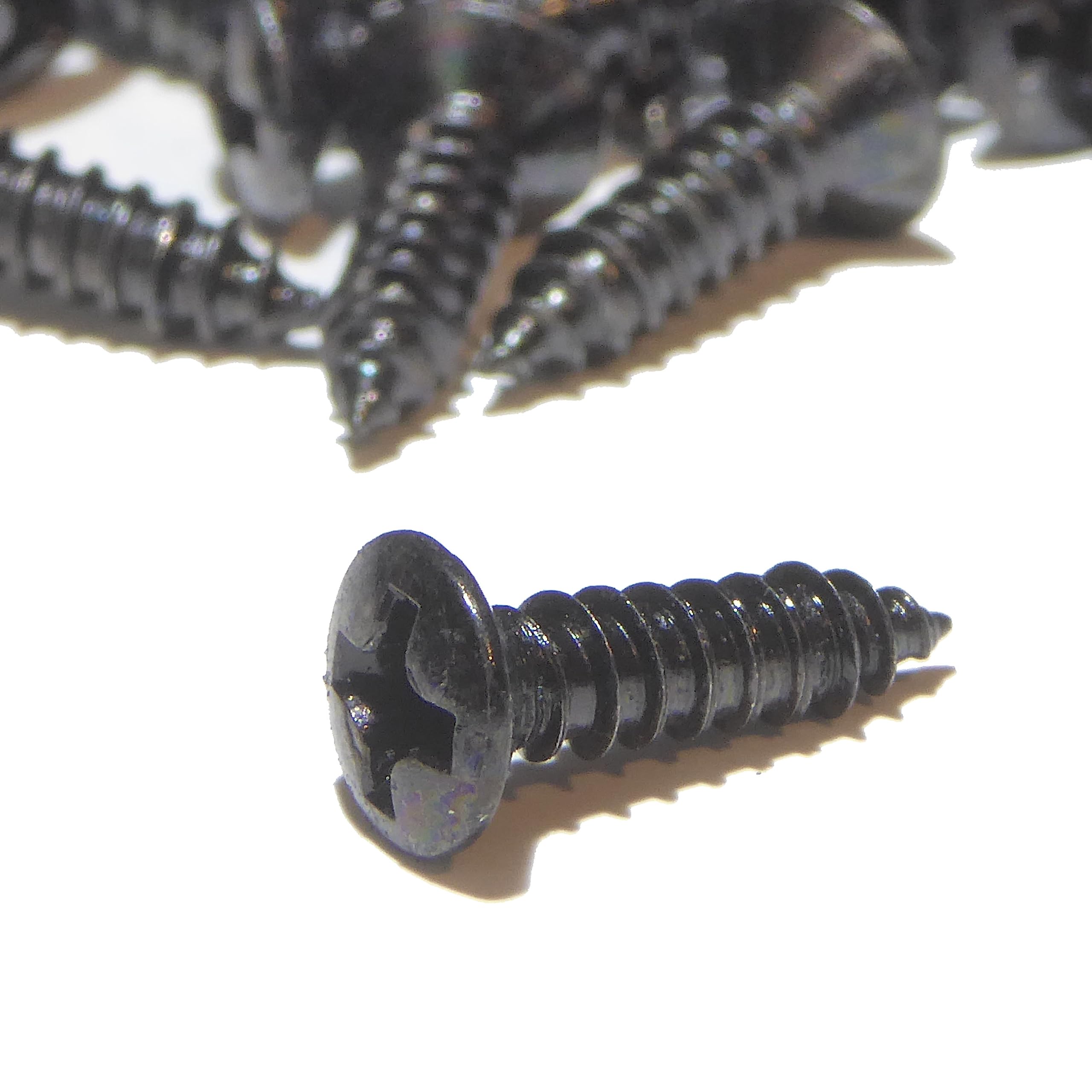 100 Black guitar scratch plate/pick guard screws 3mm x 12mm CSK model making hobby screws