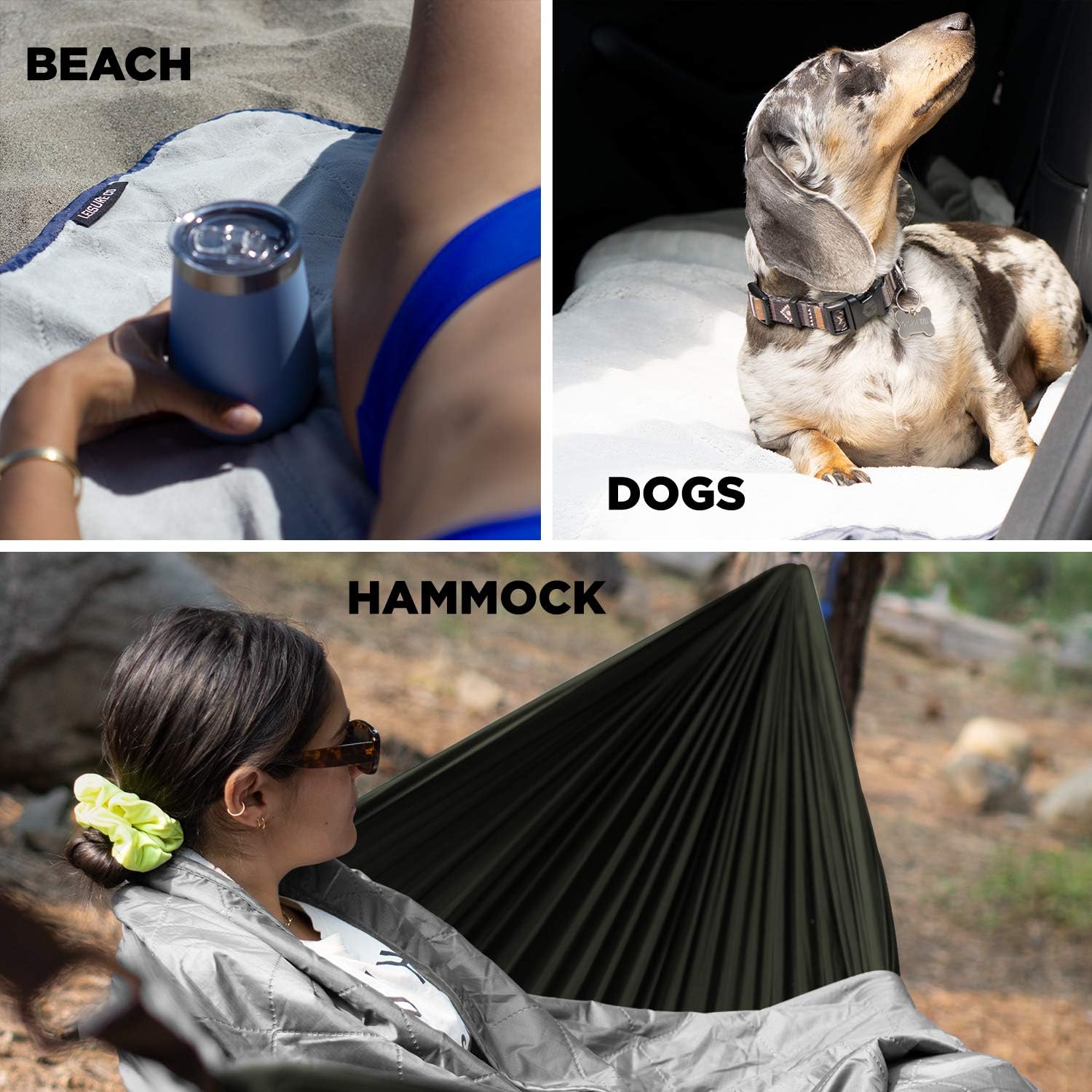 Leisure Co Extra Large Waterproof Outdoor Blanket - Weatherproof Outer with Plush Fleece Inner Lining - Perfect for Picnic Use and Camping, Yoga, Dogs - Sand Free Foldable and Lightweight: Kitchen & Dining