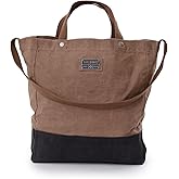 Barebones Neelum Large Waxed Canvas Tote Bags - Heavy Duty Canvas Bag and Reusable Grocery Bag