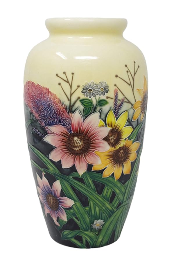 Old Tupton Ware Vase 1132 11" Hand Made Painted Summer Bouquet Floral