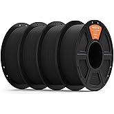 ELEGOO Matte PLA Filament 1.75mm Black 4KG, 3D Printer Filament High Precision, 4pcs 1kg Spool (2.2lbs) Fits for Most FDM 3D Printers