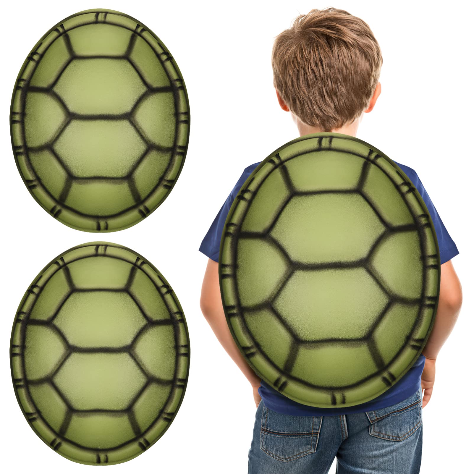 Toyvian Turtle Shell Costume Backpack – 2PCS Fun Turtle Shell Soft EVA for Kids Dress Up, Halloween Party, Role-Play and Performance Costume Childrens Toys