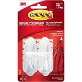 Command Medium Designer Hooks, 2 Hooks, 4 Strips | Command Hooks For Hanging Accessories, Holds Strongly, No Tools Needed, Good For Closets, Cabinets, And Home Office