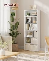 VASAGLE 6-Tier Bookcase Open Storage Shelf 24x60x178.5 cm Cloud White LBC169T14 view 2