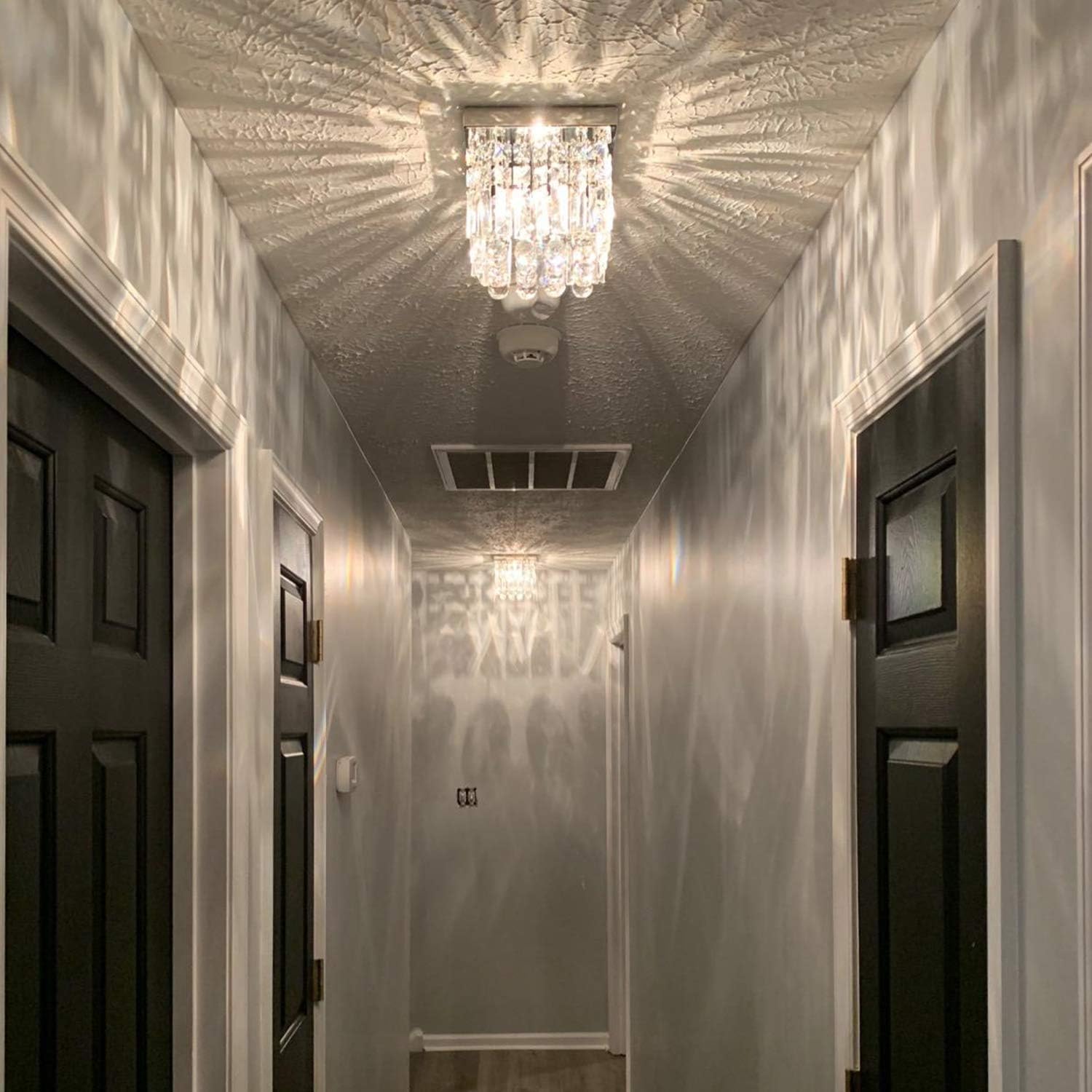 Moooni Hallway Crystal Chandelier 1 - Light W8" Mini Modern Square Flush Mount Ceiling Light Fixture - - 