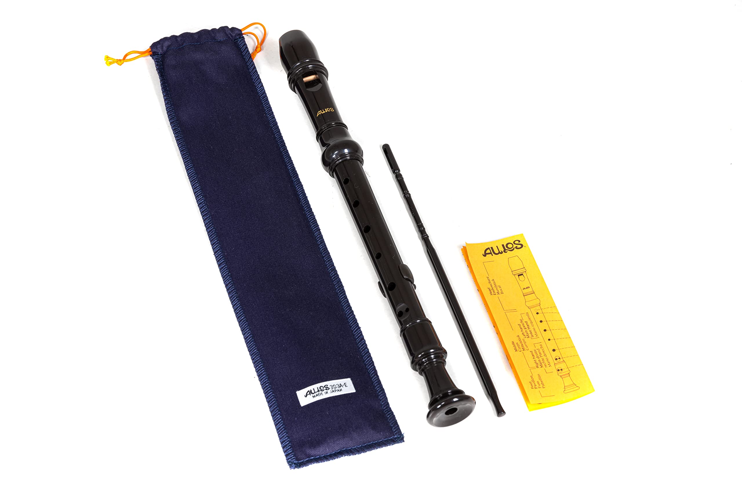 AULOS 303BD Series Descant Recorder - Brown - Baroque/English Fingering - Strong ABS Construction - Complete With Thumb Rest, Cleaning Rod and Fingering Chart - Perfect for New Players and Students