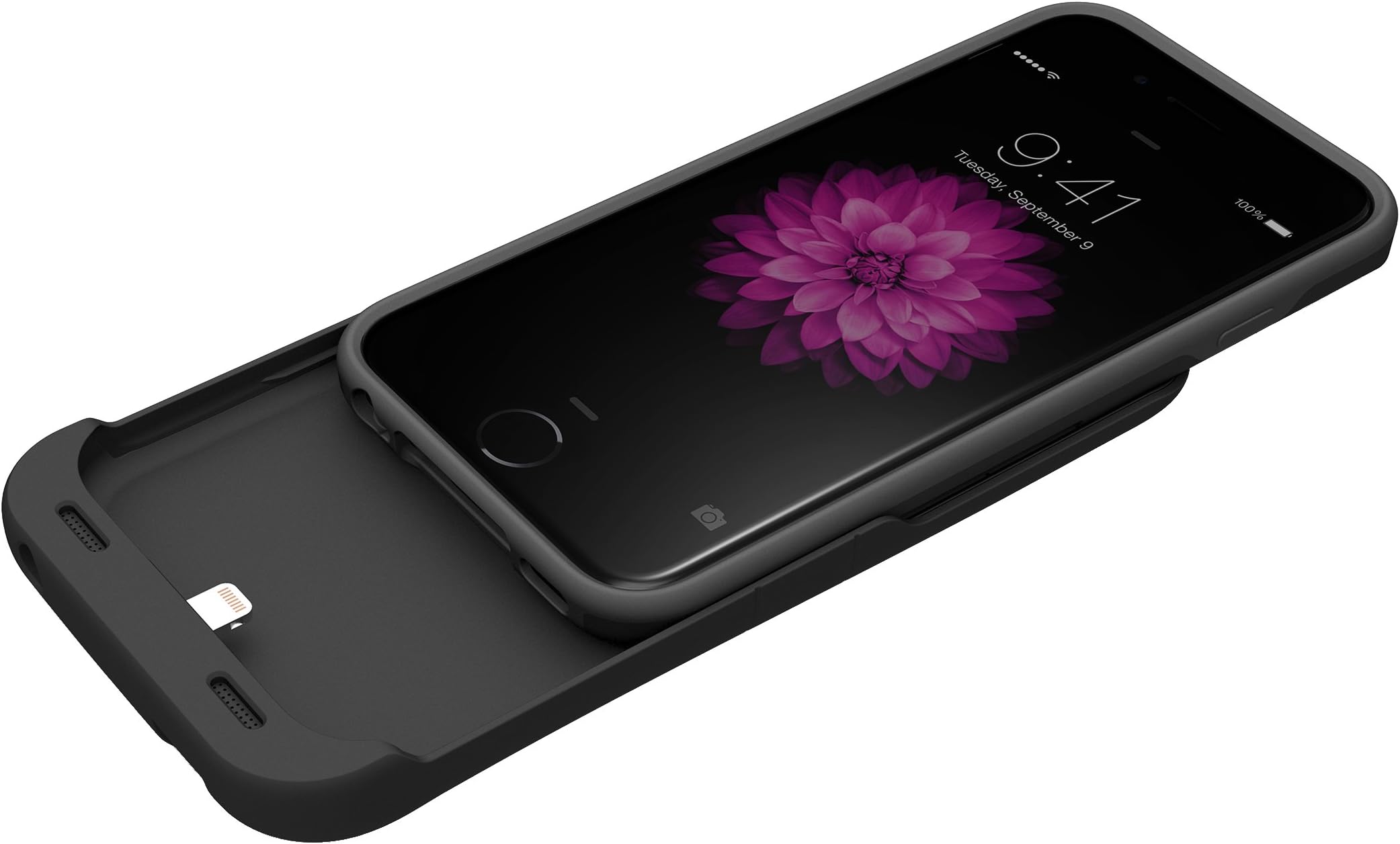 Tylt Energi Sliding Power Case for iPhone 6 and 6S - Retail Packaging - Black