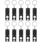 Uniclife 10 Pack Mini LED Keychain Flashlight 12 Lumen | Portable Ultra Bright Light Battery Powered Flat Black Torch for EDC Outdoor Camping Hiking and Emergency Lighting (Batteries Included)