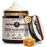Organic Beef Tallow for Skin - 4 OZ (Unscented) — Grass Fed Beef Tallow for face + Body — US-Made Whipped Tallow and Honey Balm Moisturizer for Dry and Sensitive Skin, Eczema, Rosacea (No Additives)