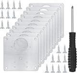 XiangJunly 10pc Stainless Steel Cabinet Hinge Repair Plate Kit w/ 80 Screws