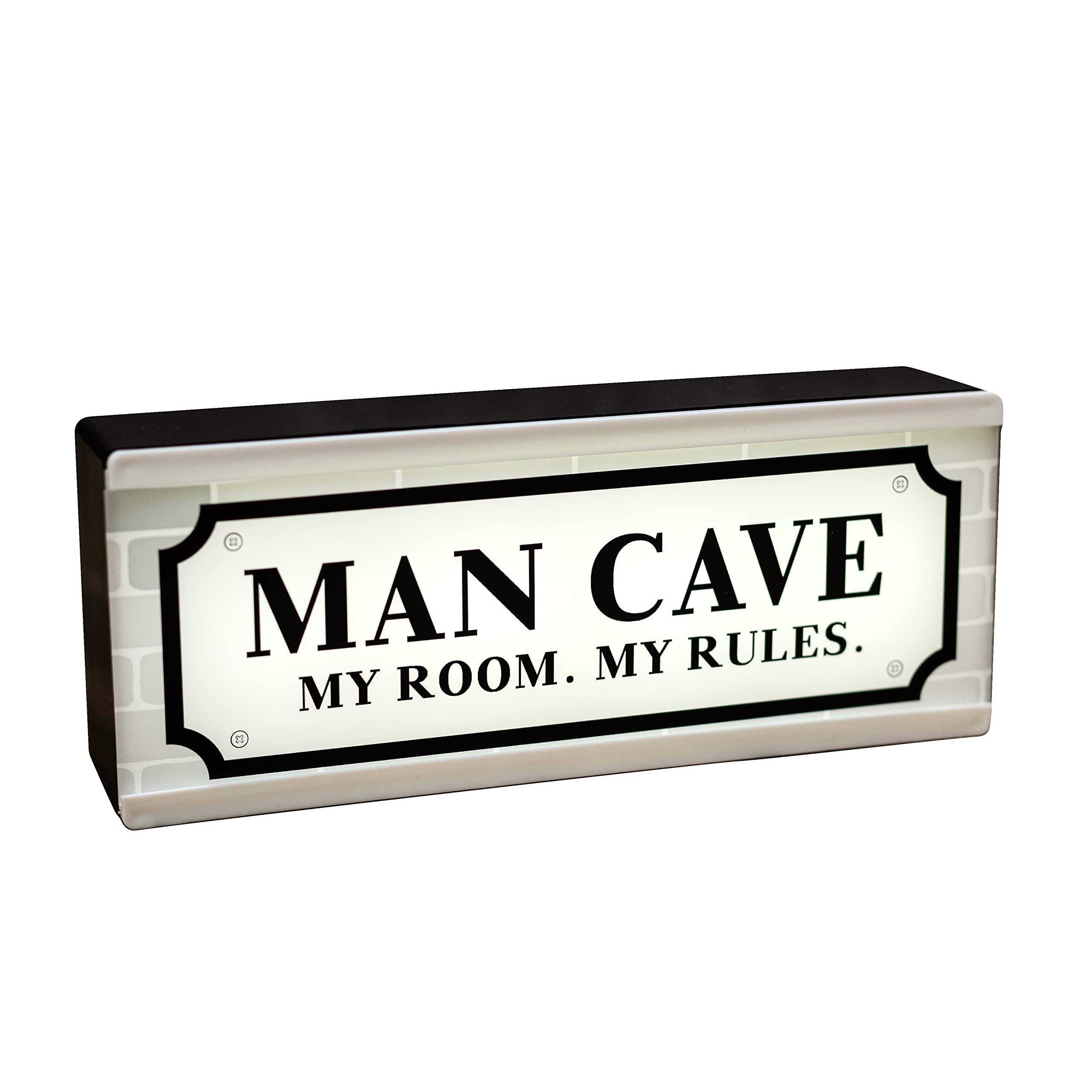 Light Up Man Cave Sign | LED Home Bar Room Light | Portable & Wall Hanging Sign | Men Only Gaming Home Bar Light