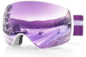 RIOROO Ski Goggles PRO For Men Women, Magnetic Ski Goggles With Detachable Anti Fog Lens 100% UV Protection OTG Ski Goggles