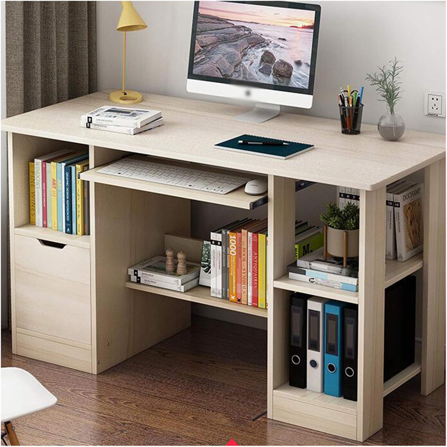 Desk Computer Bedroom Gaming with Drawers Storage Executive