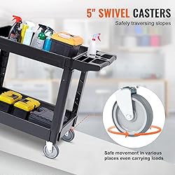 VEVOR Utility Service Cart, 2 Shelf 550LBS Heavy