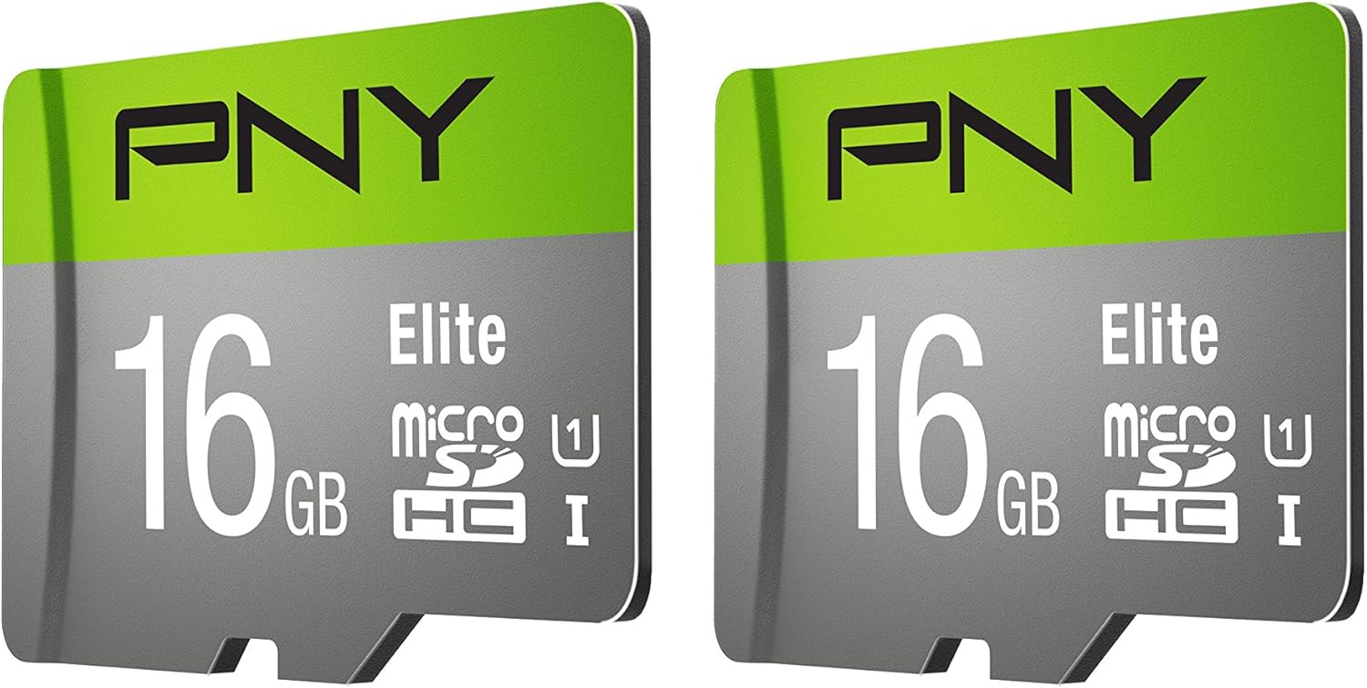 PNY 16GB Elite Class 10 U1 MicroSDHC Flash Memory Card 2-Pack: Computers & Accessories