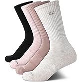 Calvin Klein Womens Crew Socks - Breathable Performance Soft Cushioned Athletic Crew Socks for Women for Running and Workout