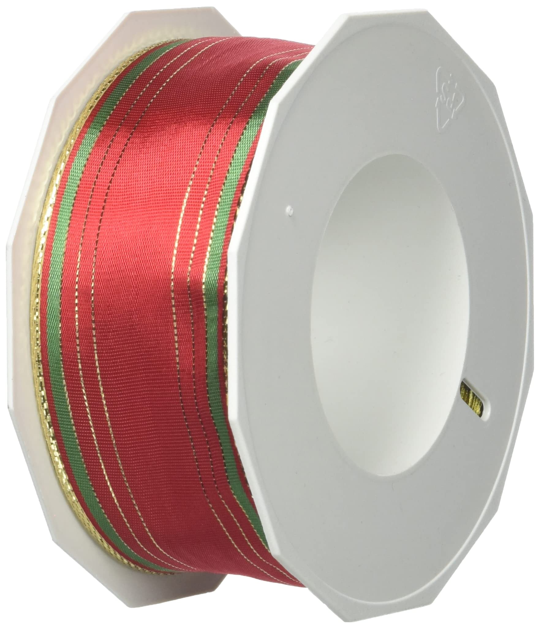 PRÄSENT - Chamonix Wired Ribbon Red-Green 40 mm width, 20 m length