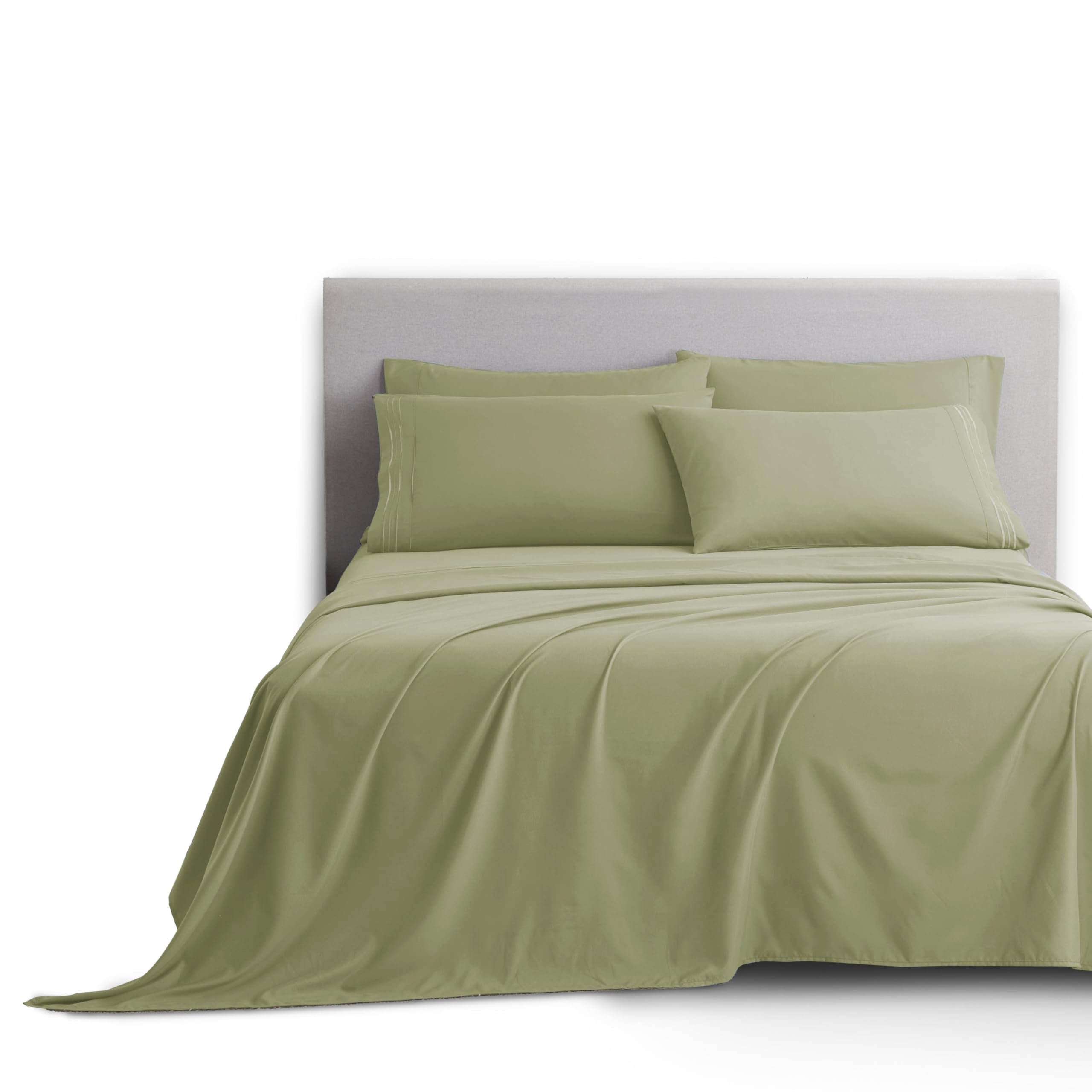 Clara Clark Twin XL Sheets, 5 Piece Set - Hotel Luxury Sheets for Twin XL Size Bed, Super Soft Bedding Sheets & Pillowcases, Twin XL Size Sheets, Sage Green