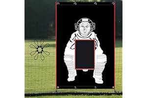 VAOLVPANT Baseball/Softball Backstop with Strike Zone Black Vinyl Batting Cage Backdrop and Net Saver Durable Facility Backstops for Pitching Outdoors