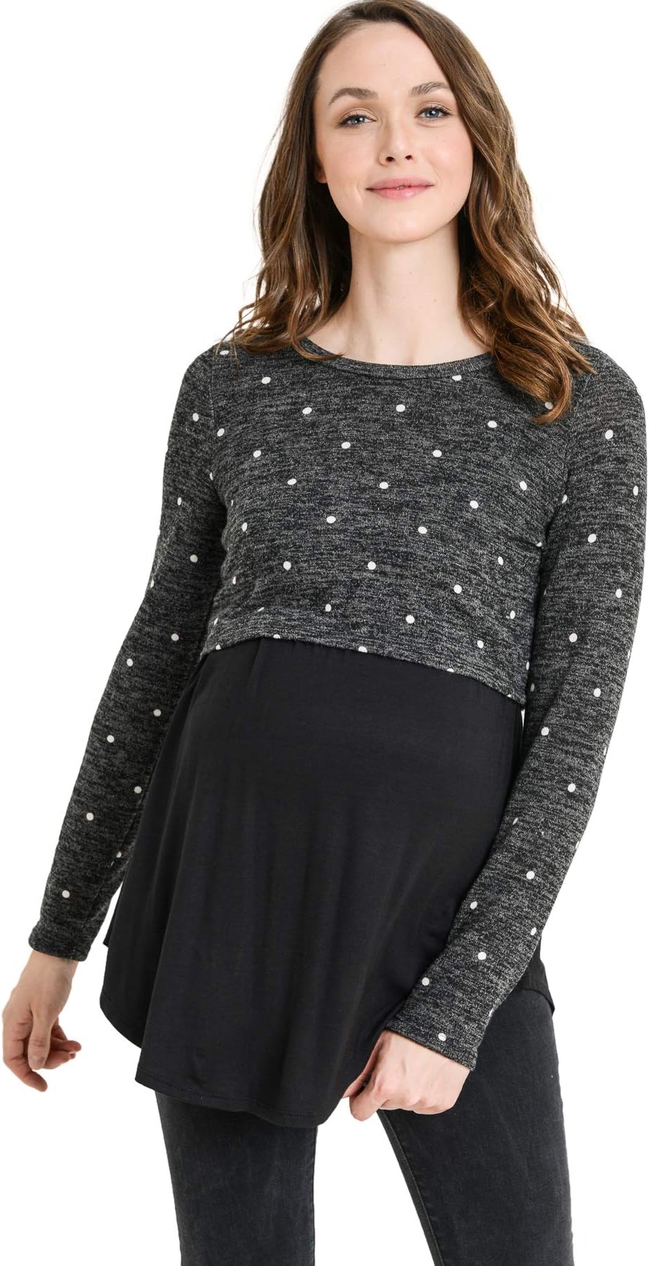 HELLO MIZ Women's Maternity Nursing Tunic Top with Empire Waist
